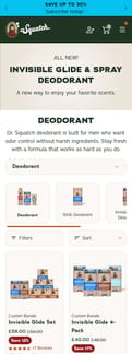 Dr. Squatch landing page mobile screenshot