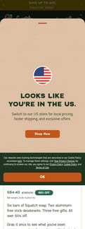 Dr. Squatch landing page mobile screenshot