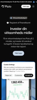 Pluto Markets landing page mobile screenshot