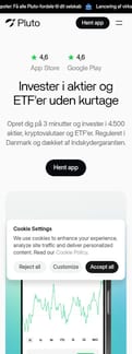 Pluto Markets landing page mobile screenshot