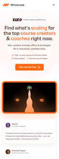 Whoscale landing page mobile screenshot
