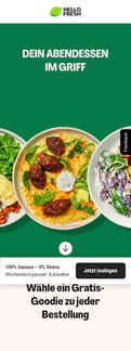 HelloFresh landing page mobile screenshot