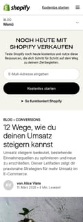Shopify landing page mobile screenshot
