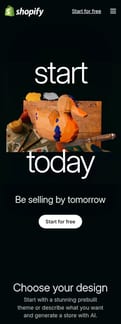 Shopify landing page mobile screenshot
