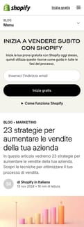 Shopify landing page mobile screenshot