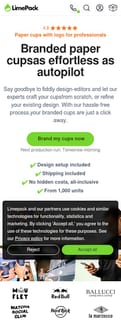 Limepack landing page mobile screenshot