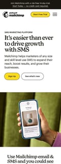 Mailchimp landing page mobile screenshot