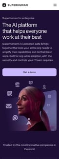 Superhuman landing page mobile screenshot