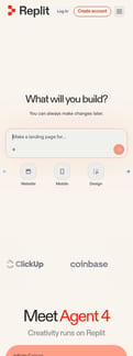 Replit landing page mobile screenshot