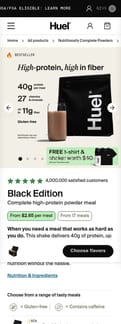 Huel landing page mobile screenshot