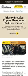 Mailchimp landing page mobile screenshot