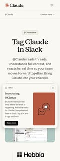 Claude landing page mobile screenshot