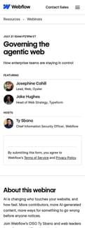 Webflow landing page mobile screenshot