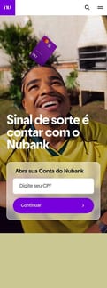 Nubank landing page mobile screenshot