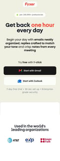 Fyxer landing page mobile screenshot
