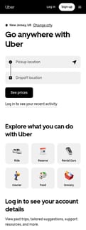 Uber landing page mobile screenshot
