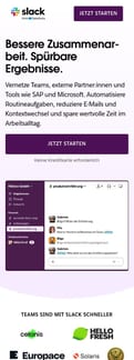 Slack landing page mobile screenshot