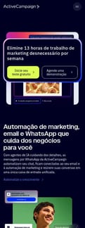 Activecampaign landing page mobile screenshot