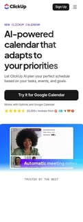 Clickup landing page mobile screenshot