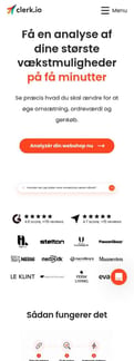 Clerk landing page mobile screenshot