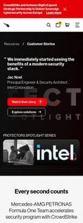 Crowdstrike landing page mobile screenshot