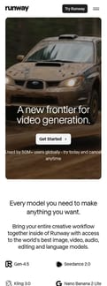 Runwayapp landing page mobile screenshot