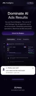 Madgicx landing page mobile screenshot