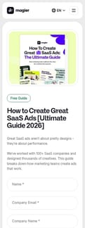 Magier landing page mobile screenshot
