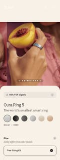 ŌURA landing page mobile screenshot