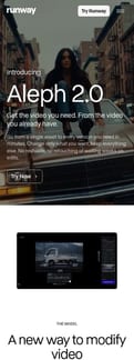 Runwayapp landing page mobile screenshot