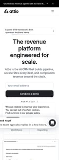Attio landing page mobile screenshot