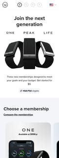 WHOOP landing page mobile screenshot