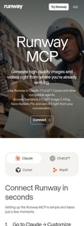 Runwayapp landing page mobile screenshot