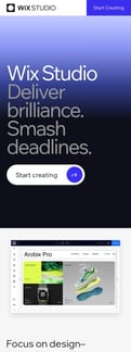 Wix landing page mobile screenshot