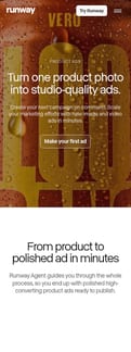 Runwayapp landing page mobile screenshot