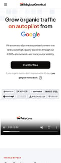 Babylovegro landing page mobile screenshot