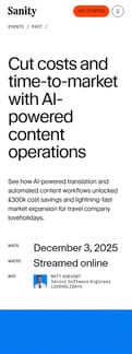 Sanity landing page mobile screenshot