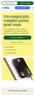 Shine landing page mobile screenshot