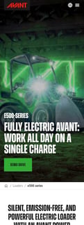 Avant-tecno landing page mobile screenshot