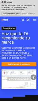Ahrefs landing page mobile screenshot