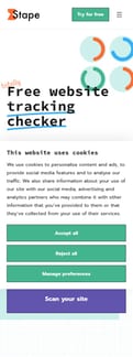 Stape landing page mobile screenshot