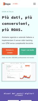 Stape landing page mobile screenshot