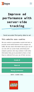 Stape landing page mobile screenshot