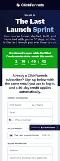 ClickFunnels landing page mobile screenshot