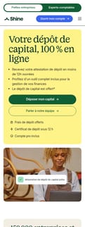 Shine landing page mobile screenshot