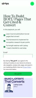 Airops landing page mobile screenshot