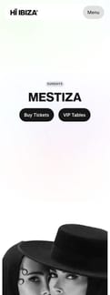 Hi-ibiza landing page mobile screenshot