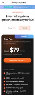 Babylovegro landing page mobile screenshot