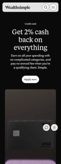 Wealthsimple landing page mobile screenshot