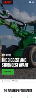 Avant-tecno landing page mobile screenshot